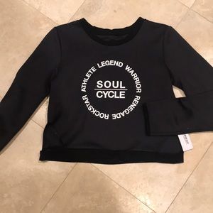 SoulCycle long sleeve cropped cut out top sz SM